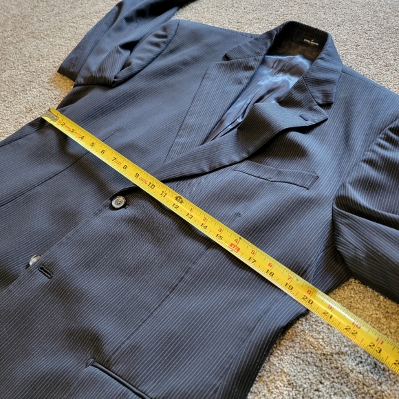 Daniel Hechter 2-Piece Wool Suit, Size 46L, Black Punstripe - Picture 10 of 16